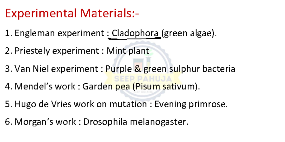 Experimental Material Of Ncert By Ncert - Biology SL - Experimental ...