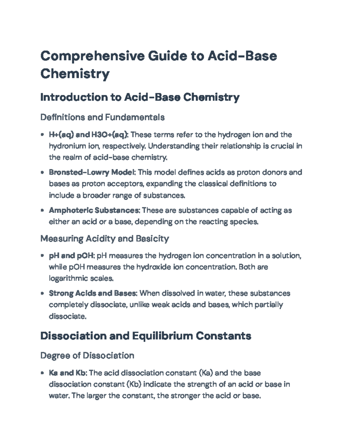 Comprehensive Guide to Acid-Base Chemistry: Key Concepts and Trends ...