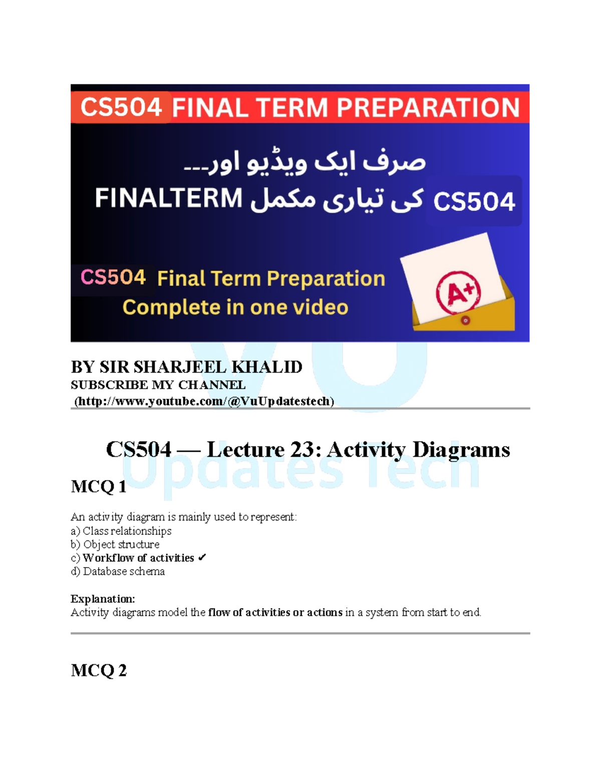 CS504 Final Exam Preparation: Activity, Deployment & Architecture ...