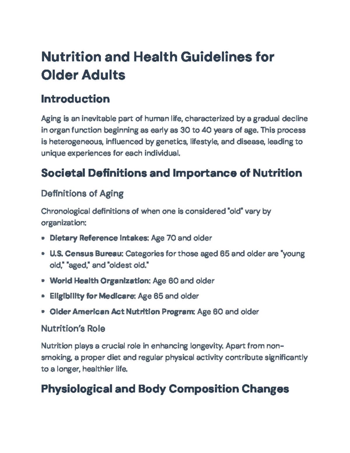 Nutrition & Health Strategies for Older Adults: A Comprehensive Guide ...
