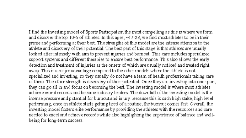 Discussion Post #4: Analyzing the Investing Model in Sports ...