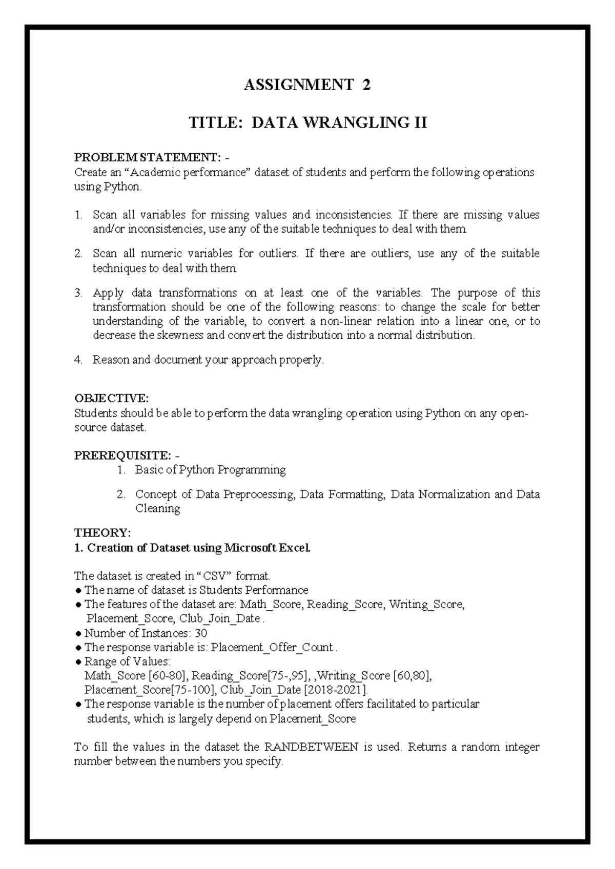 Data Wrangling II: Academic Performance Analysis Using Python - A2 ...