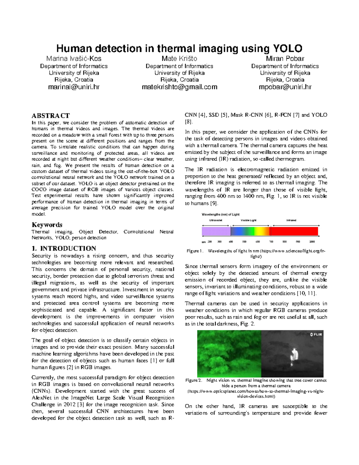 Human Detection in Thermal Imaging Using YOLO (1005647) - Studocu