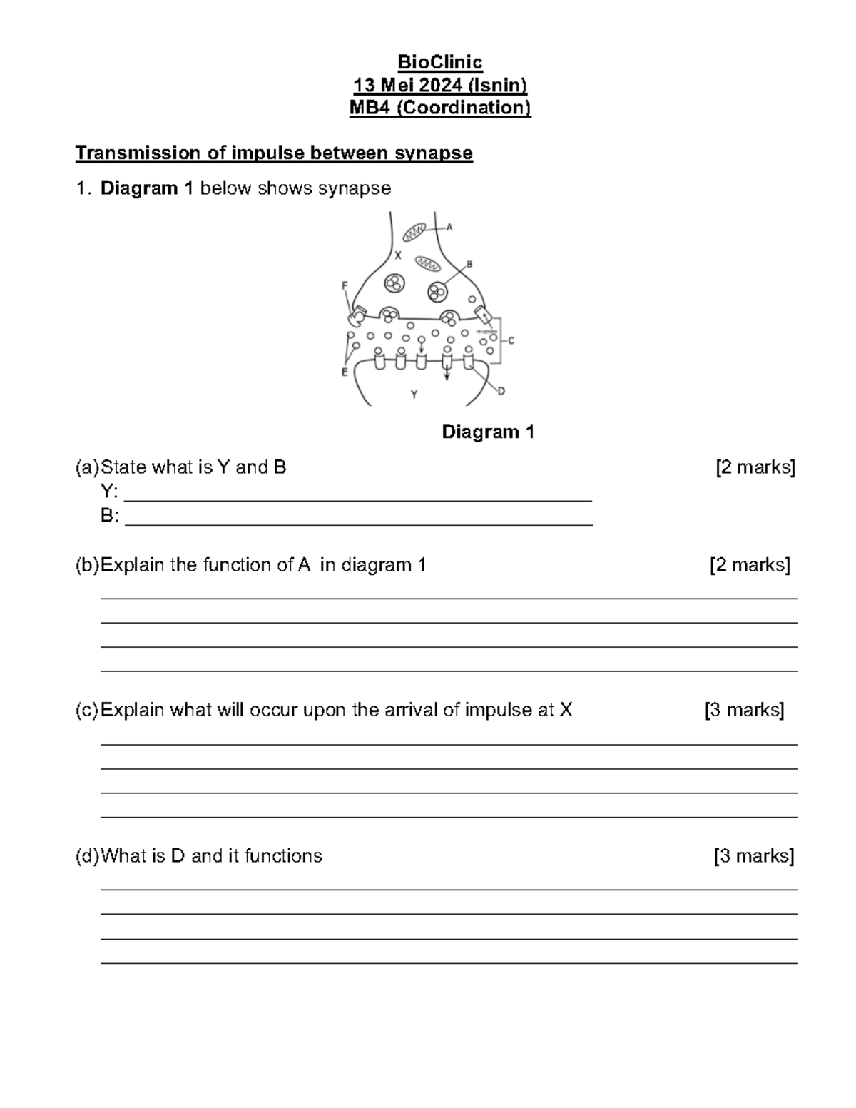 BioClinic MB4 Essay Notes: Synaptic Transmission & Hormone Action - Studocu