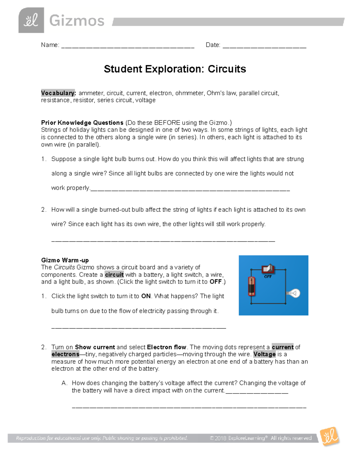 Circuits SE - Answers - Name ...