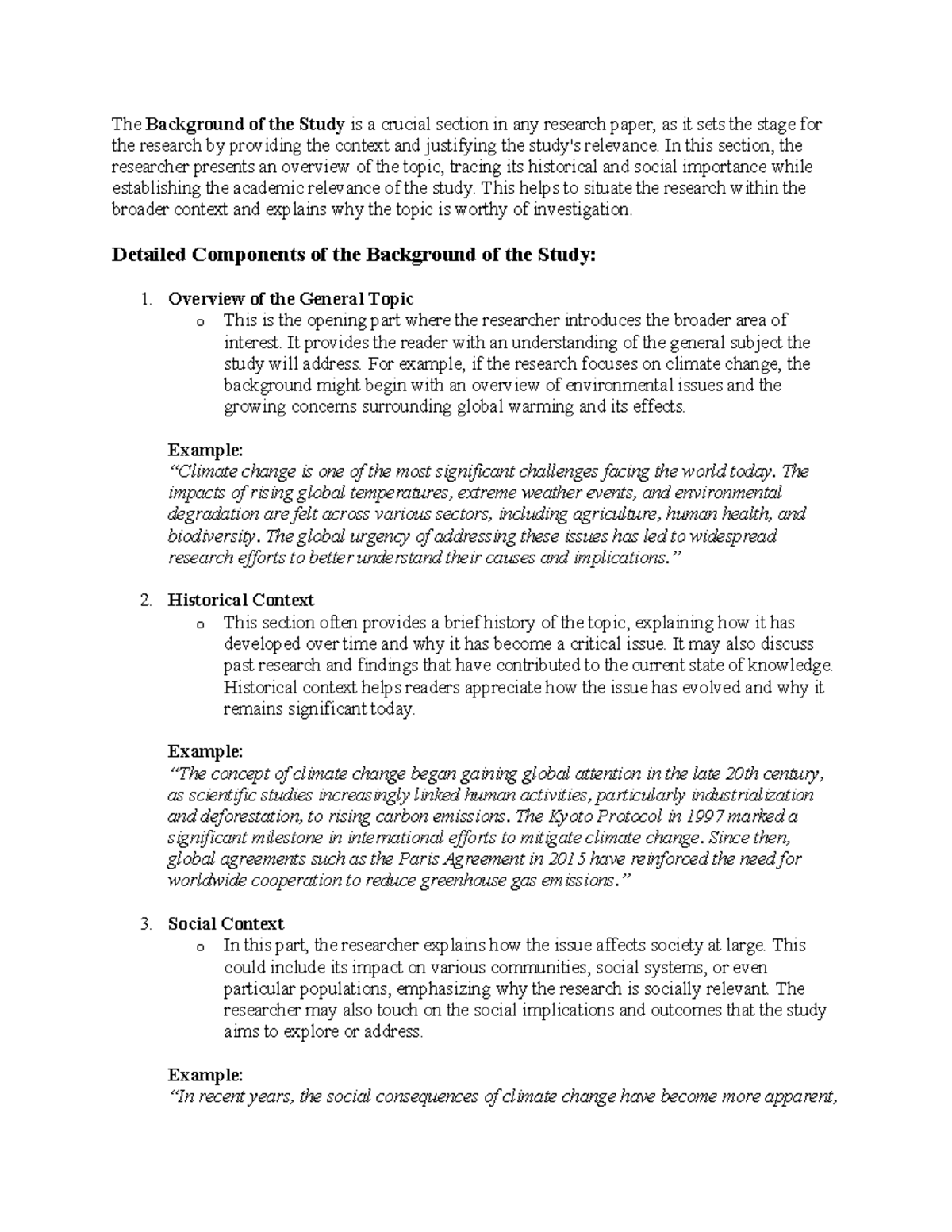 Understanding the Background of the Study: Importance & Context - Studocu