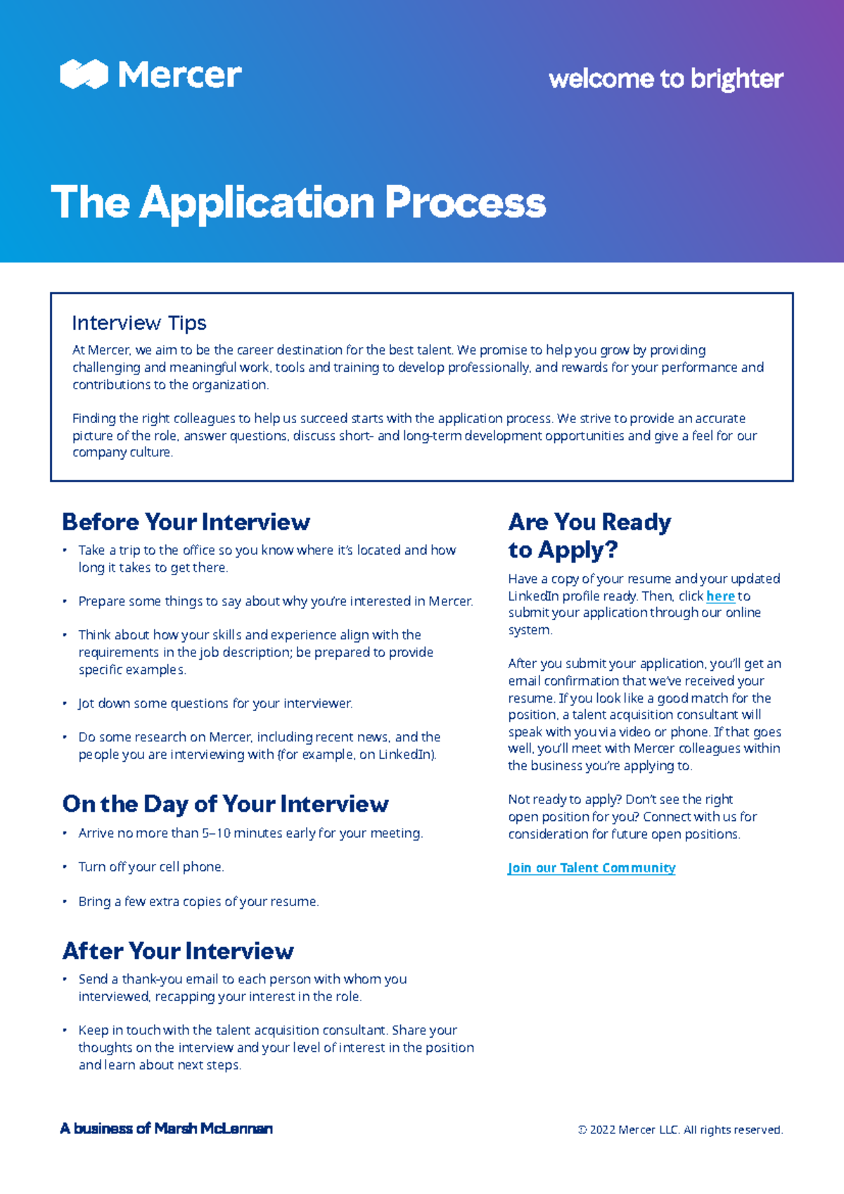 Mercer Recruitment Process: Tips for a Successful Application - Studocu
