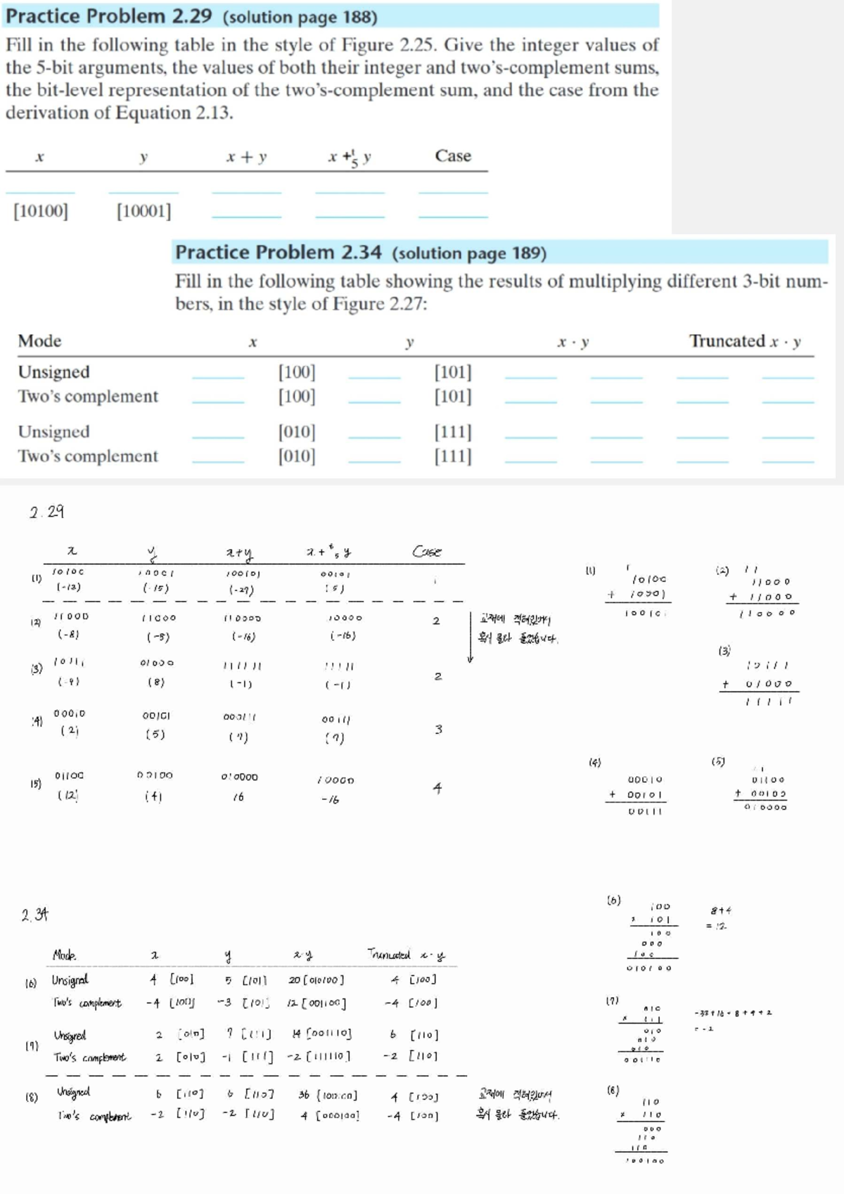 Chapter 2 Assignment: Practice Problems 2.29 & 2.34 Solutions - Studocu