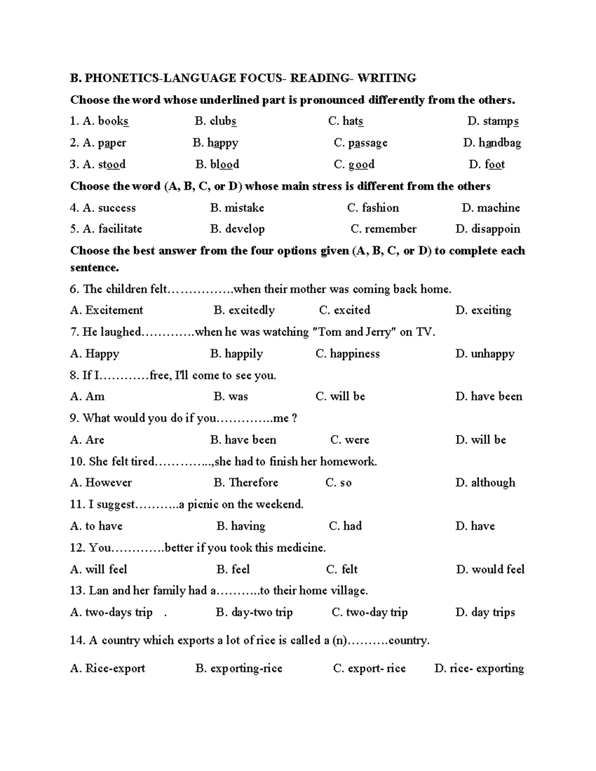 Test 22 - Phonetics and Language Focus Practice Techniques - Studocu