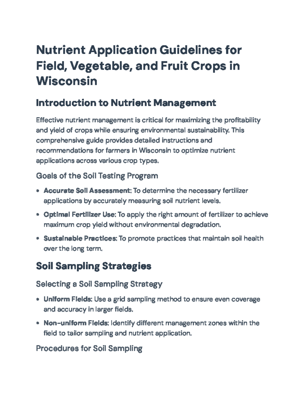 Nutrient Application Guidelines for Field and Vegetable Crops in WI ...