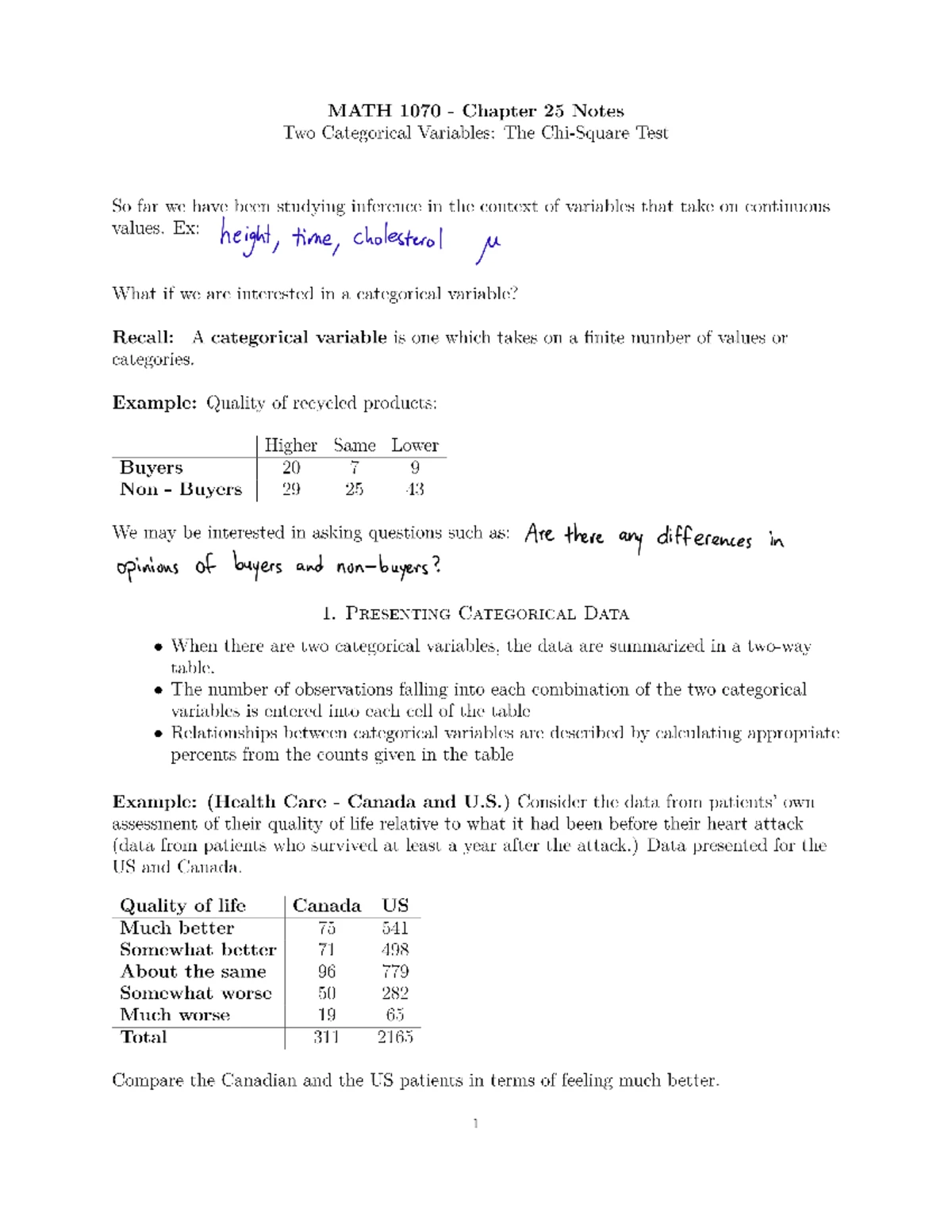 MATH 1070 Chapter 21 Notes: Comparing Two Independent Means - Studocu