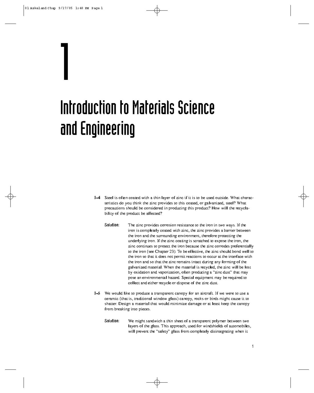 Solution Manual for Materials Science and Engineering (Course Code: MSE ...