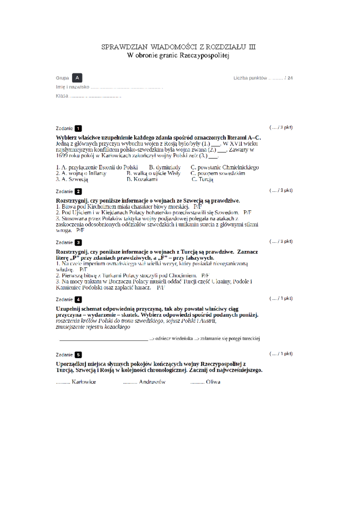 Sprawdzian Wiadomości Z Lektury Kró Edyp www.studocu.com