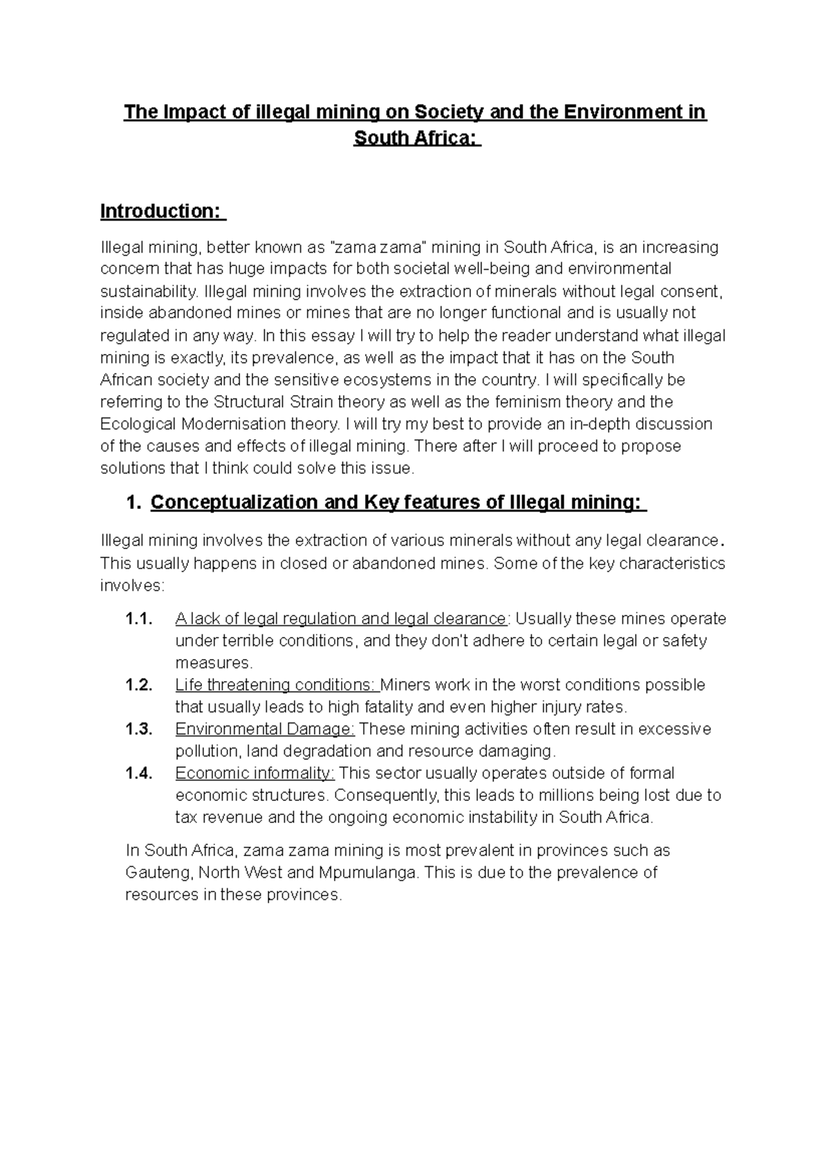 The Impact of Illegal Mining on Society and Environment in South Africa ...
