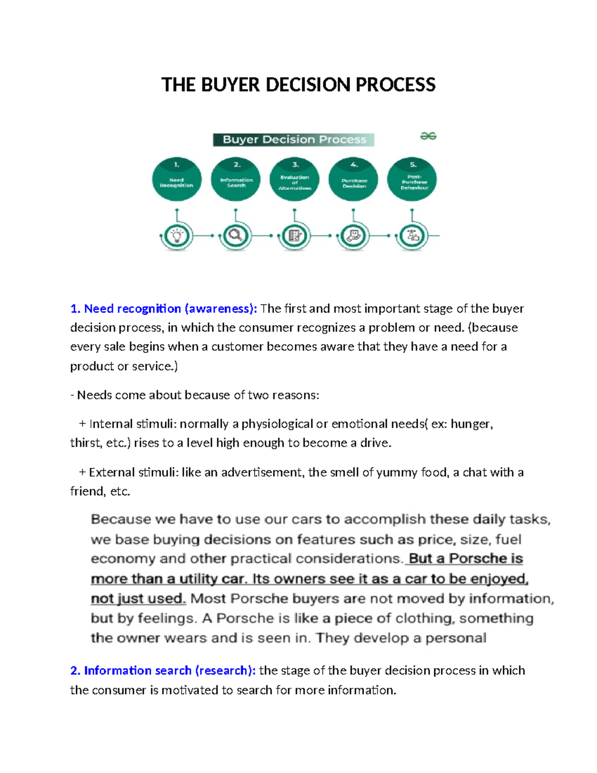 Buyer Decision Process Overview: Stages and Influences - Studocu