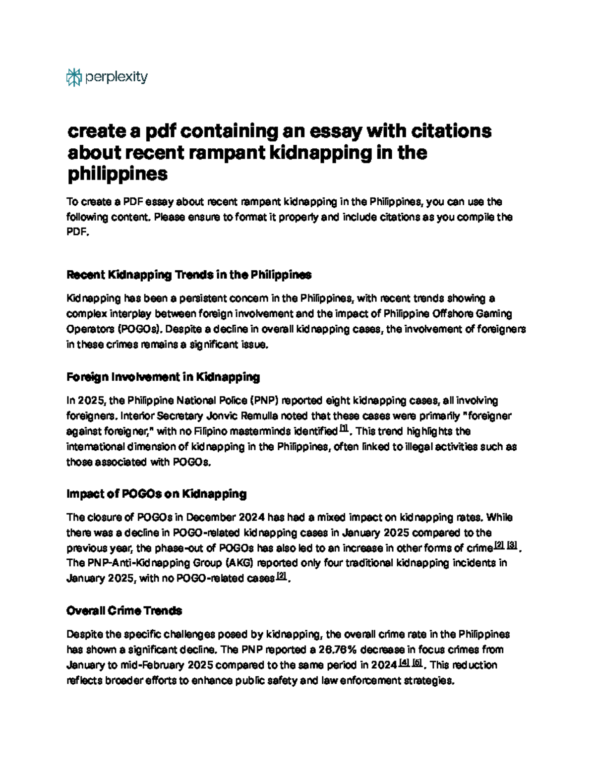 Recent Kidnapping Trends in the Philippines - To create a PDF essay ...
