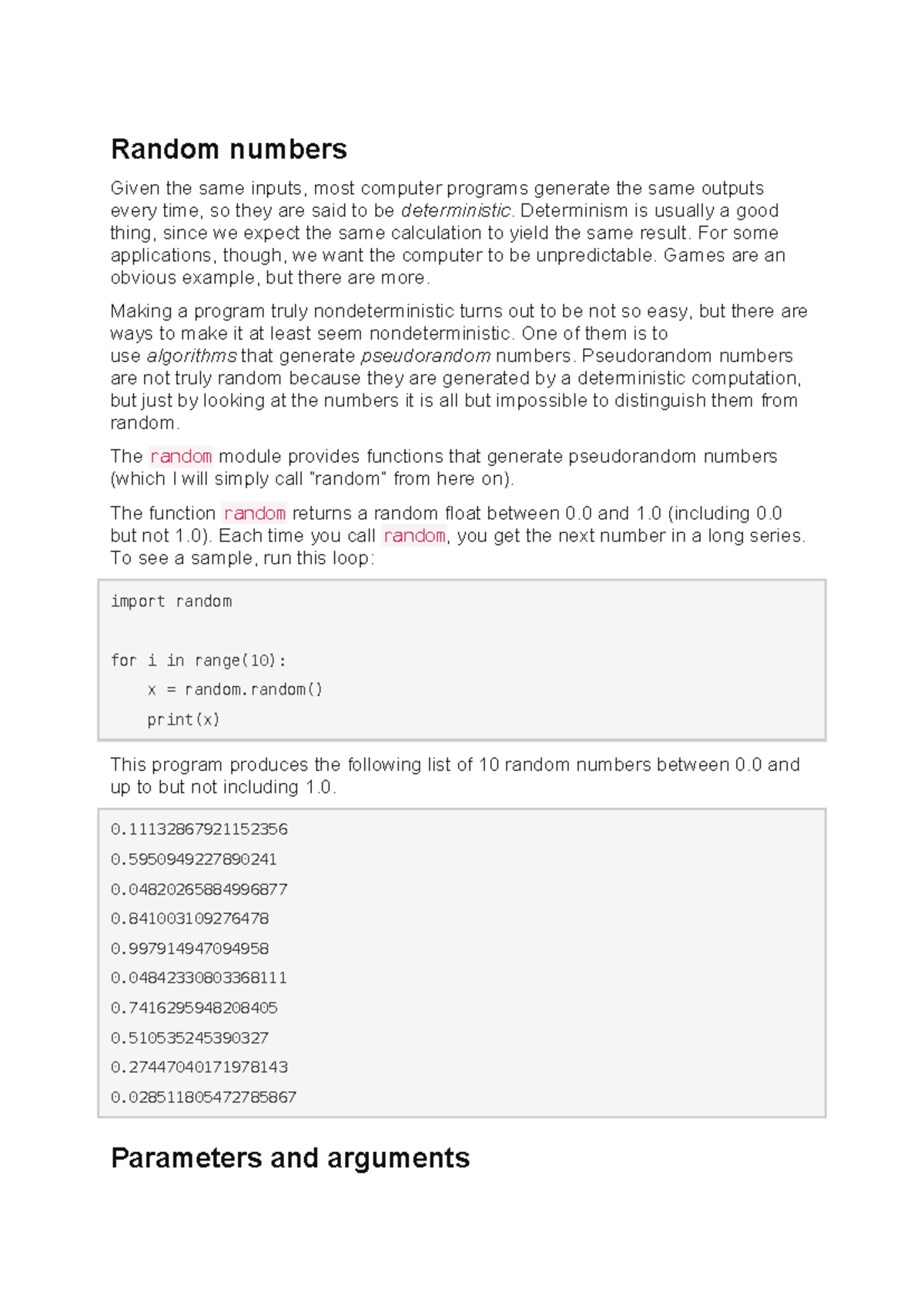 Programming in Python: Random Numbers, Loops, and Functions - Studeersnel
