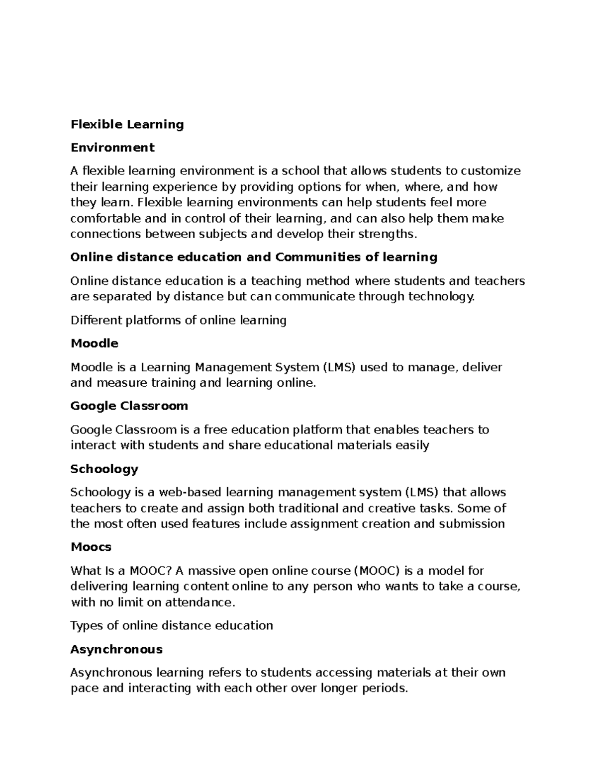 Reviewer tle - Flexible Learning Environment A flexible learning ...