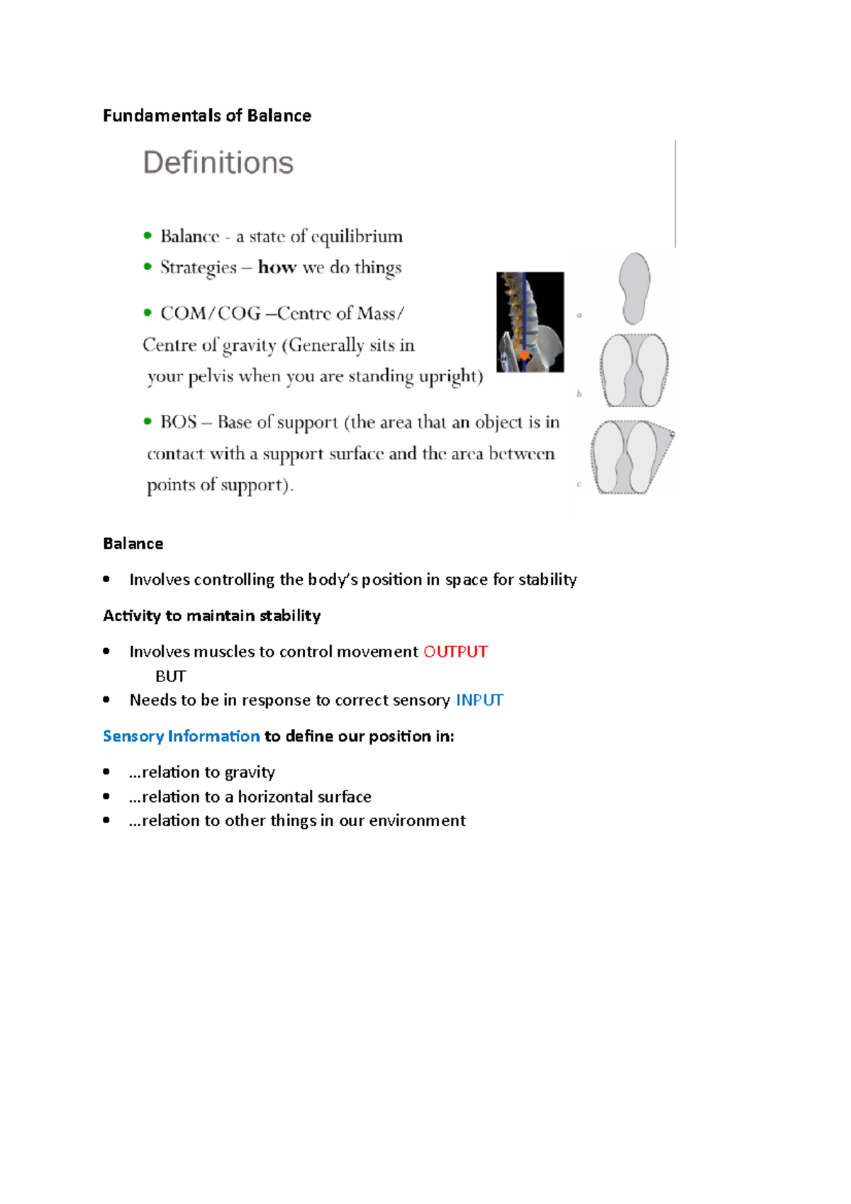 Balance Notes: Understanding Body Position Control and Stability ...