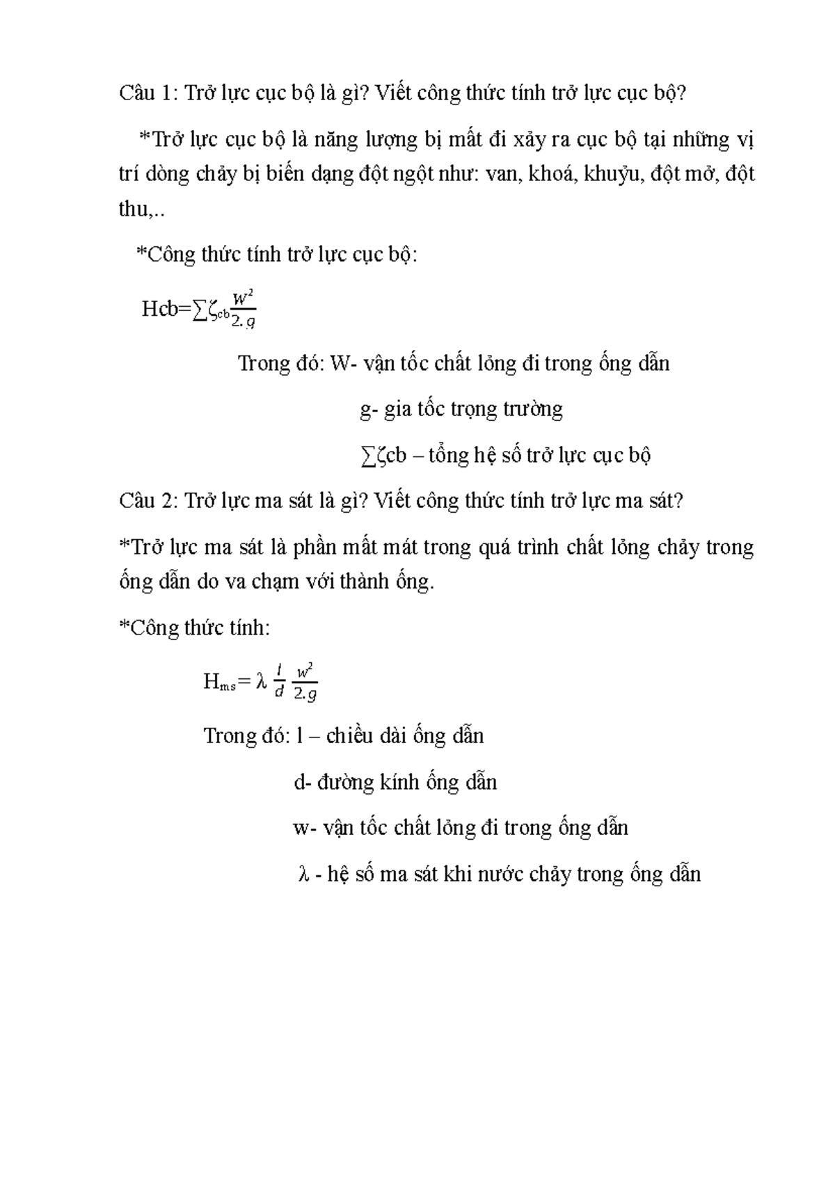 ÔN HOÁ CÔNG 1 CUỐI KÌ - Tóm tắt lý thuyết và công thức cơ bản - Studocu