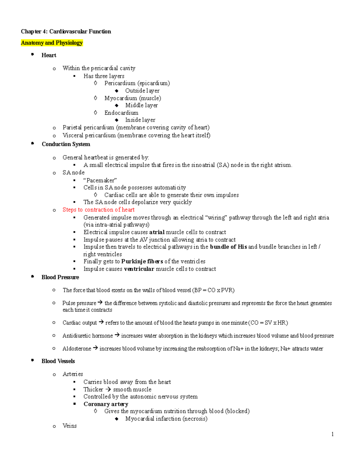 Ch. 4 Cardiovascular Function: Key Concepts and Mechanisms Explained ...
