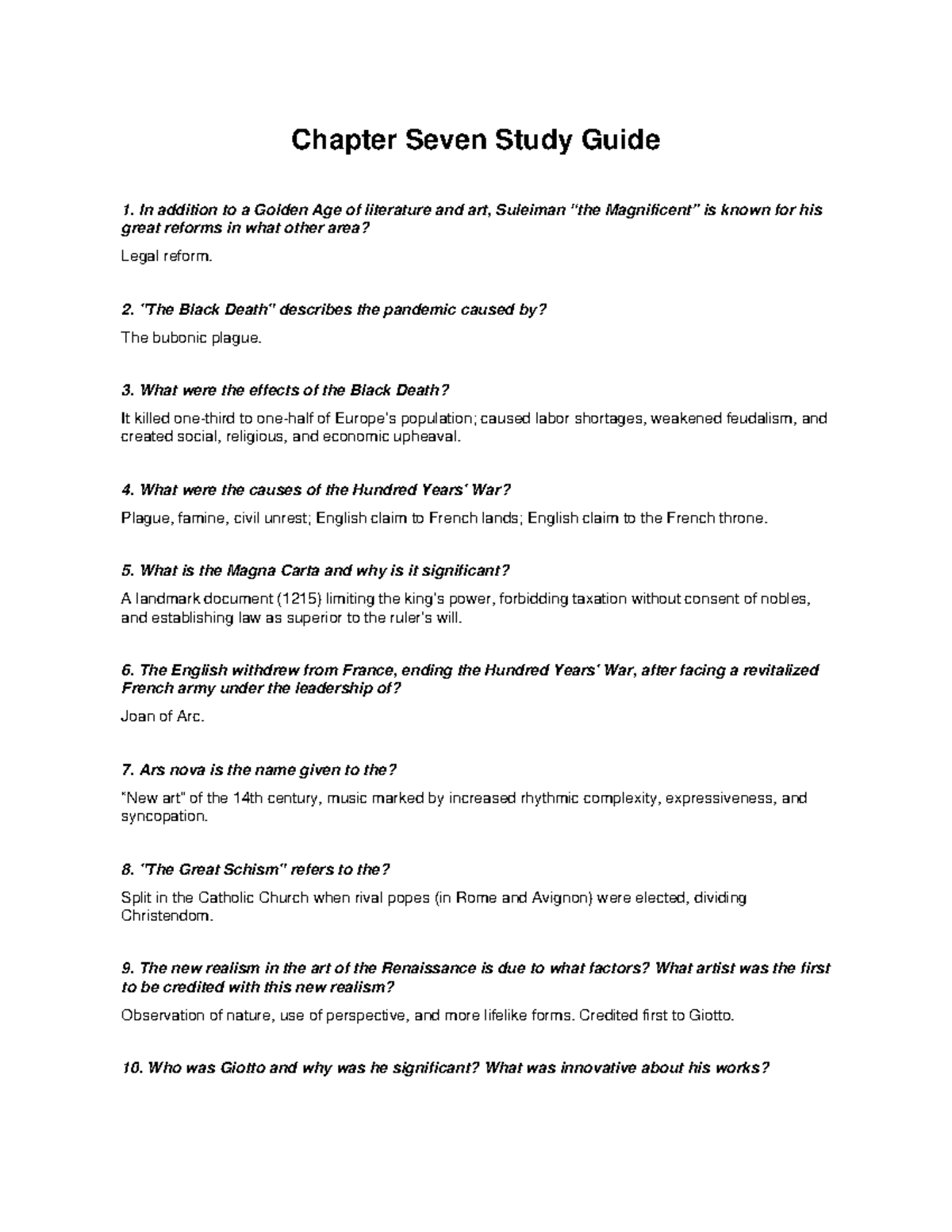 Renaissance Art and Humanism Chapter Study Guide (Course Code) - Studocu