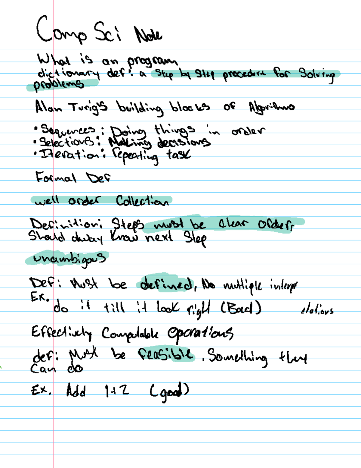 Comp Sci Lecture Notes: Algorithms and Computer Basics - Studocu