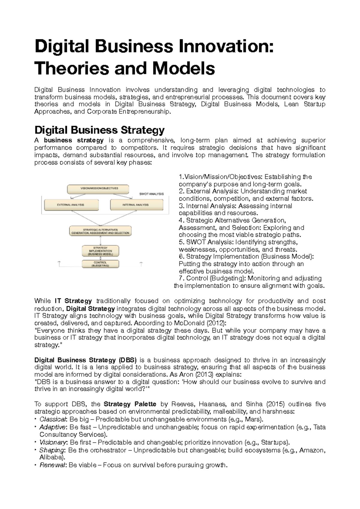 Digital Business Innovation: Theories, Models & Strategies (DBI 101 ...
