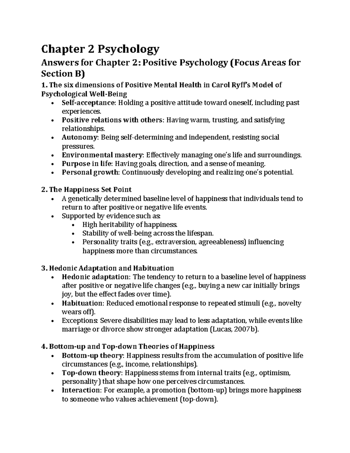 PSIH2724 Chapter 2: Insights on Positive Psychology Concepts - Studocu