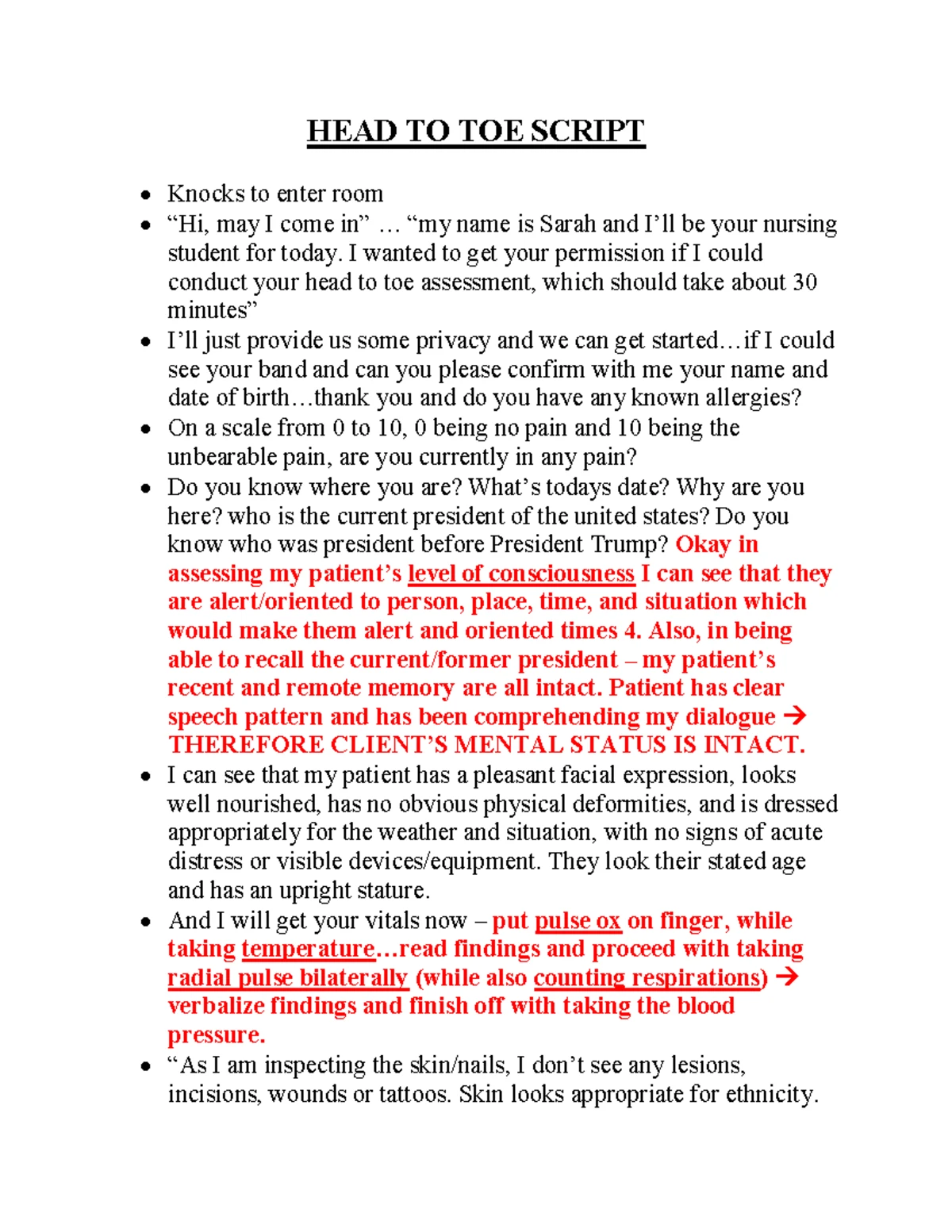 Postpartum Assessment Script for Nursing Care: AWIPE Guidelines - Studocu