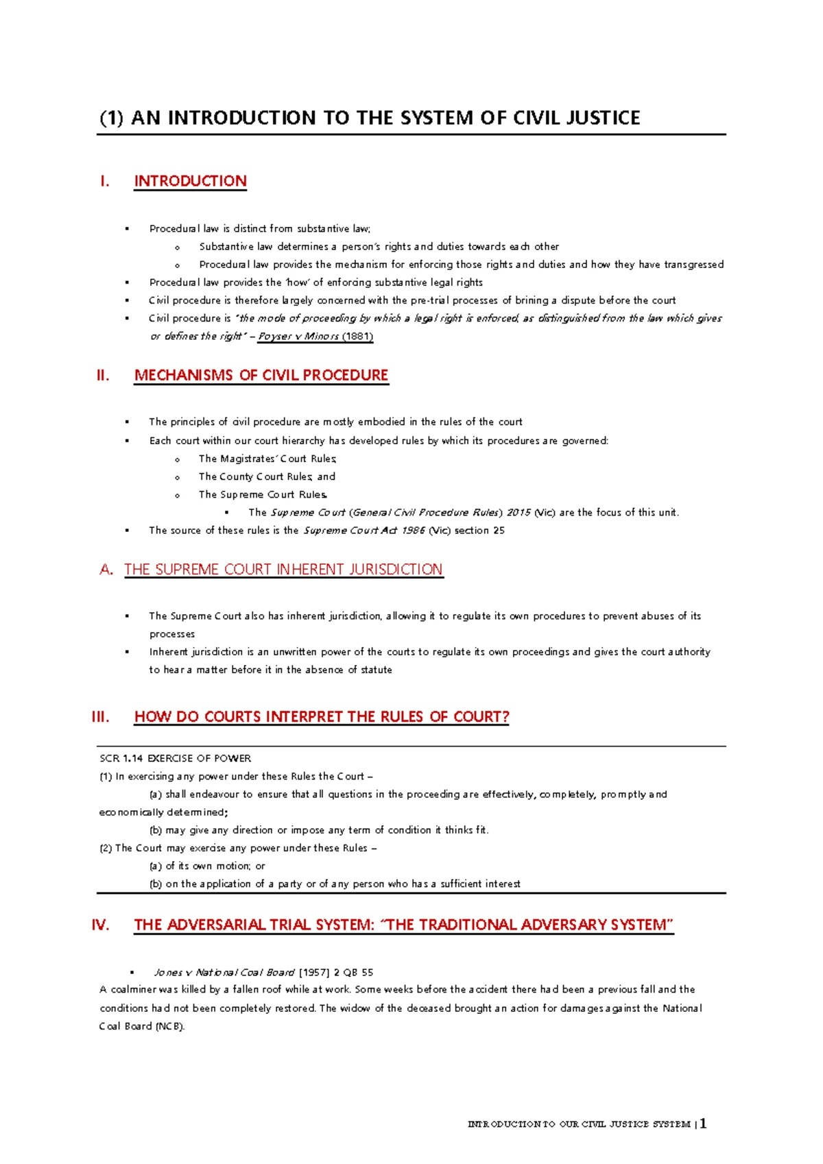 Civil Procedure Exam Notes: Weeks 1-10 Overview and Key Cases - Studocu