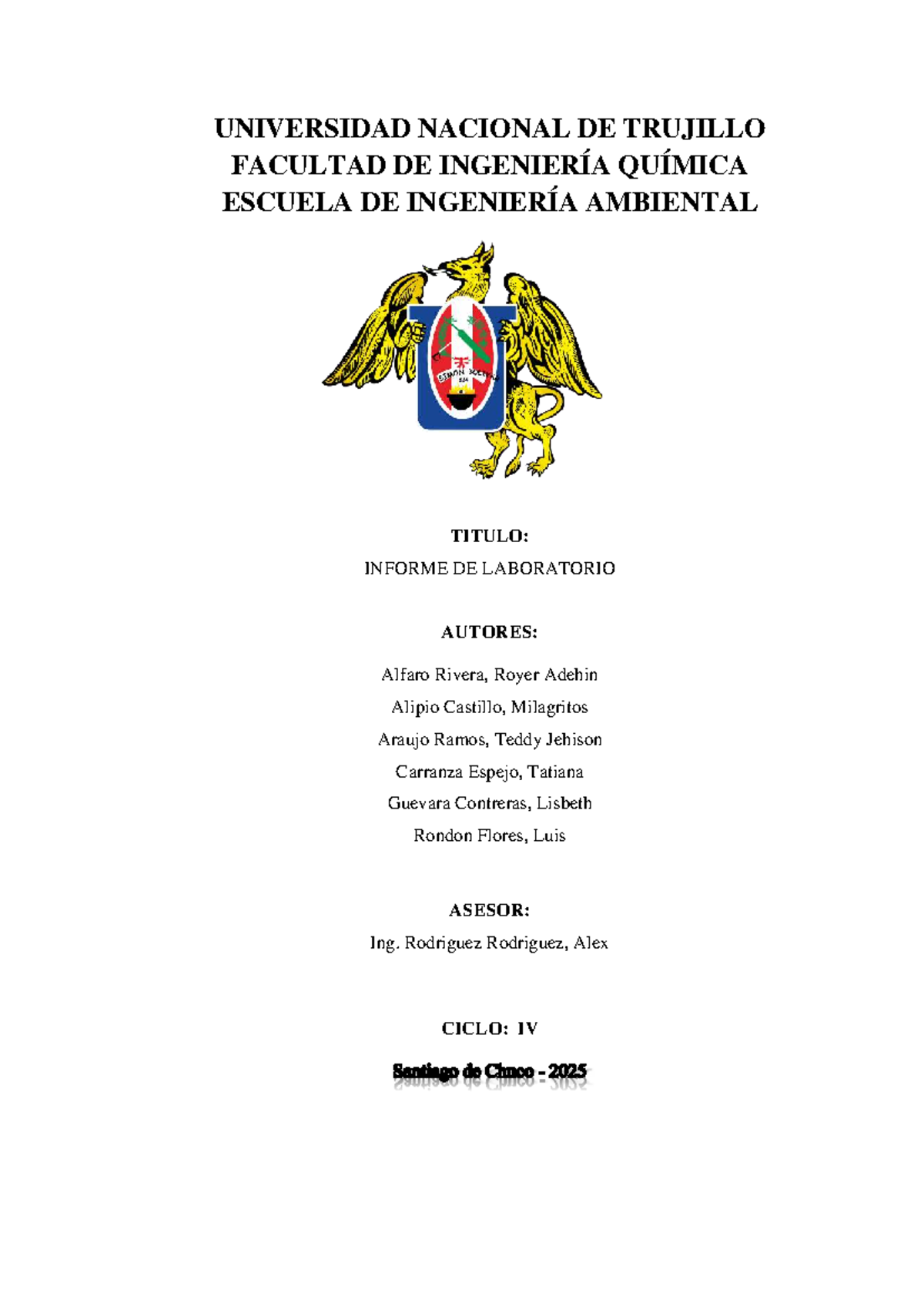 Informe de Laboratorio: Determinación de Acidez en Alimentos - QUIM 101 - Document Preview