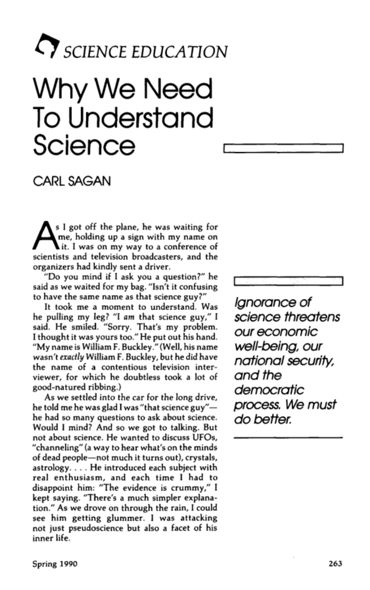 Understanding Science: The Urgent Need for Education Reform in America ...
