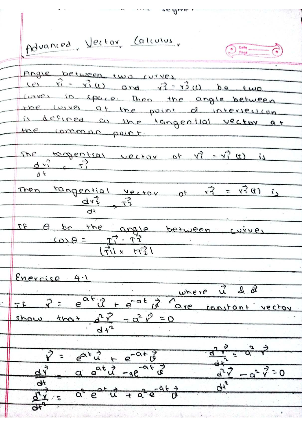Calculus II (MATH 202) - Advanced Vector Calculus Notes & Exercises ...
