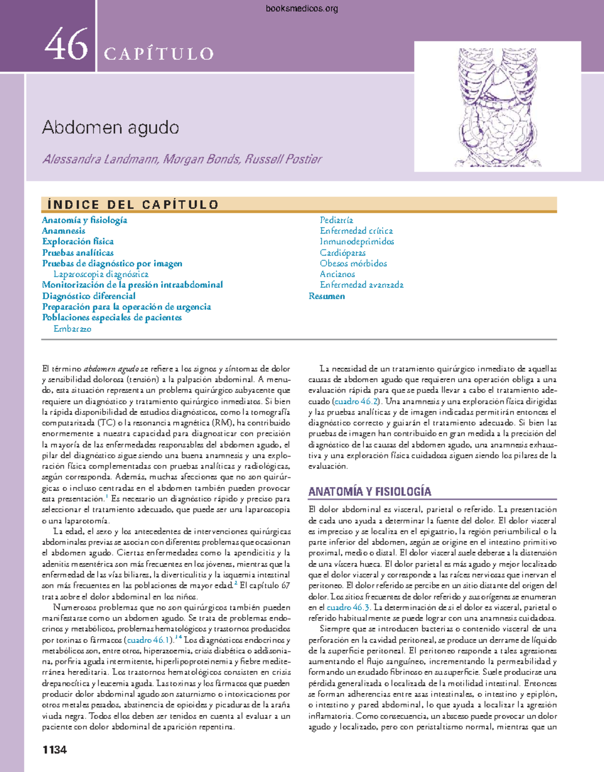 Capítulo 46: Abdomen Agudo en Sabiston Tratado de Cirugía (21a Ed ...