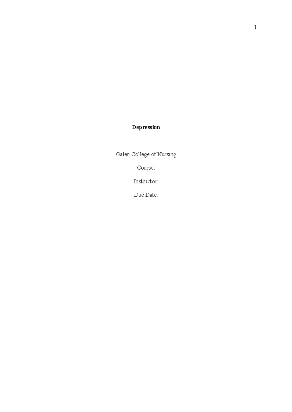 Teaching Plan for Understanding Depression: Insights & Strategies - Studocu