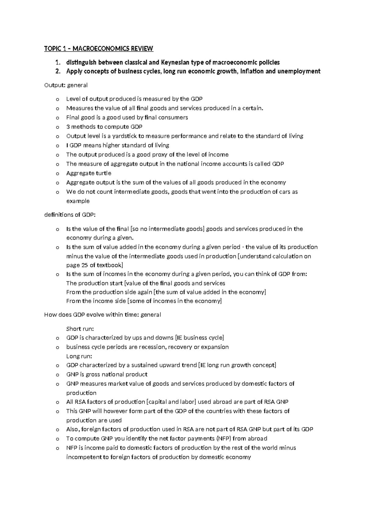 Economics 101: Key Notes on Unemployment Types and Indicators - Studocu