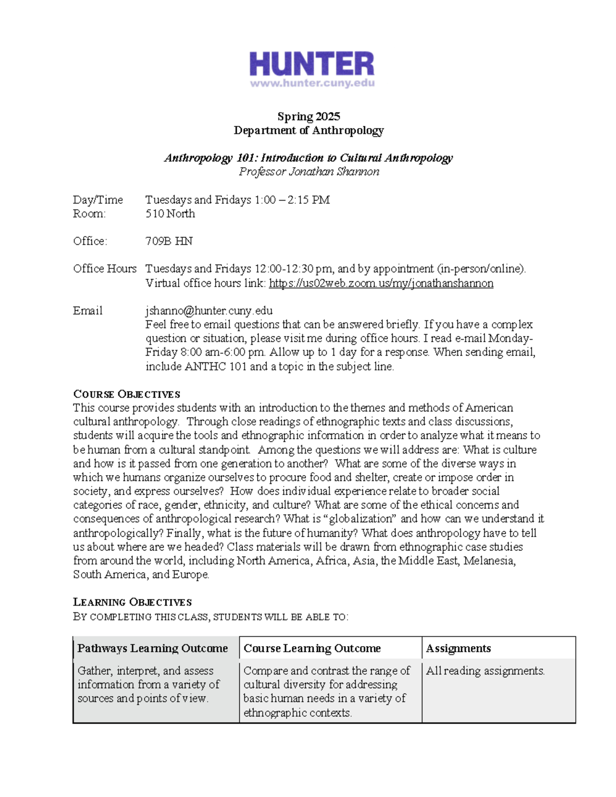 Precalc math work - Spring 2025 Department of Anthropology Anthropology ...