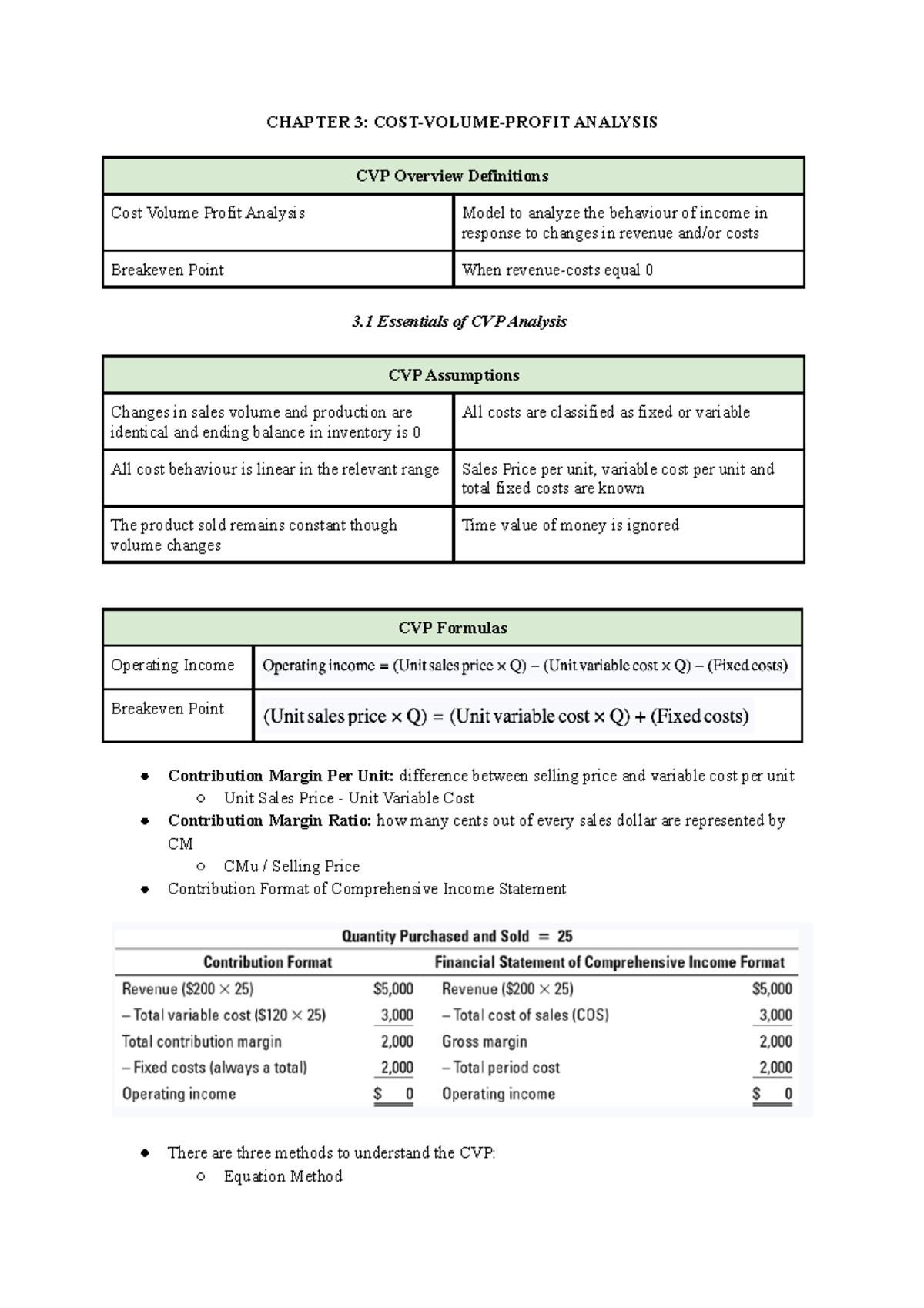 Chapter 3 COST- Volume- Profit Analysis - CHAPTER 3: COST-VOLUME-PROFIT ...