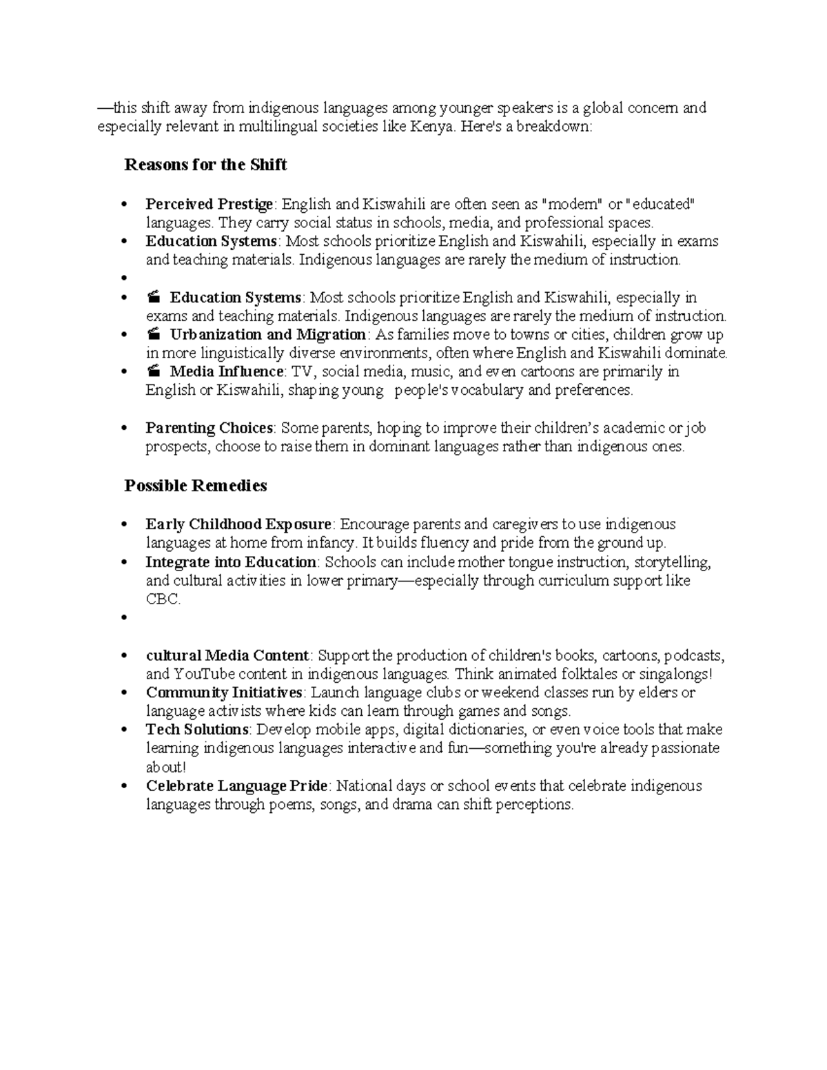 Strategies for Revitalizing Indigenous Languages in Kenya: A Focus on ...