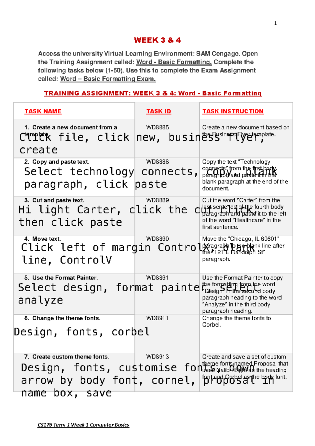 Word Basic Formatting 2023 - WEEK 3 & 4 Access the university Virtual ...