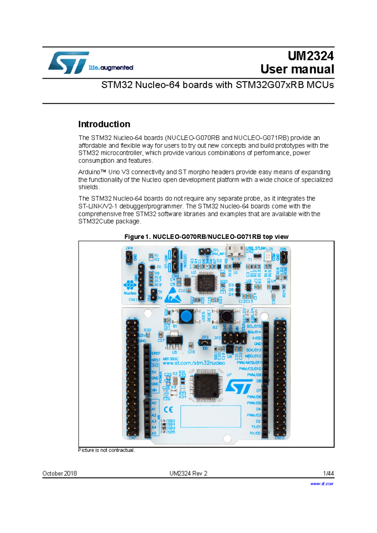 STM32 Nucleo-64 User Manual UM2324 for G070 and G071 Boards - Studocu