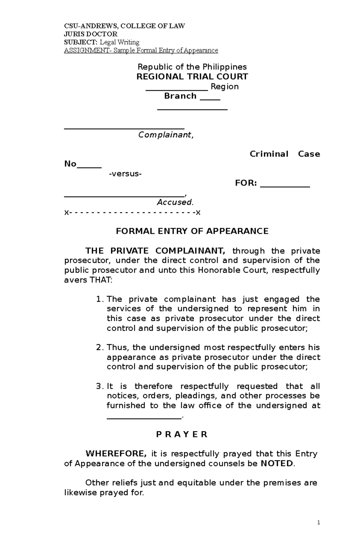 Memorandum for Prosecution in Criminal Case No. E-300-: Estafa - Studocu