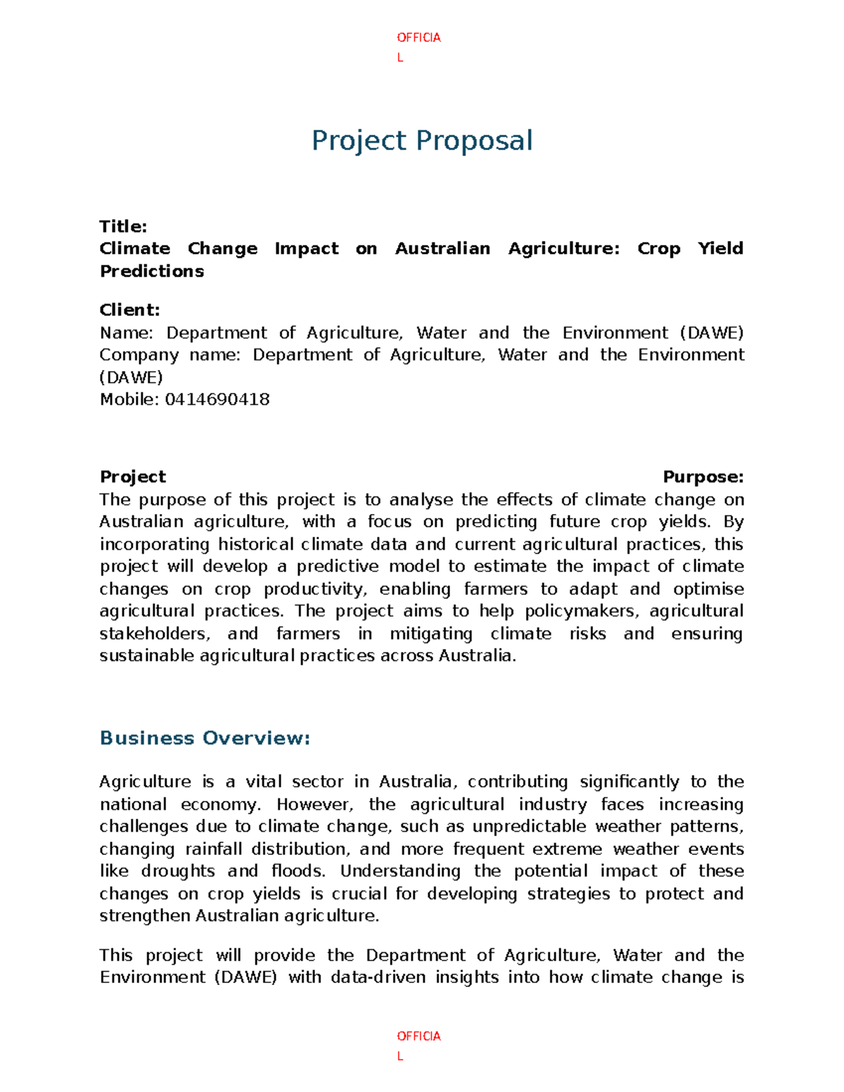 ES - Climate Change Impact on Australian Agriculture - L OFFICIA ...