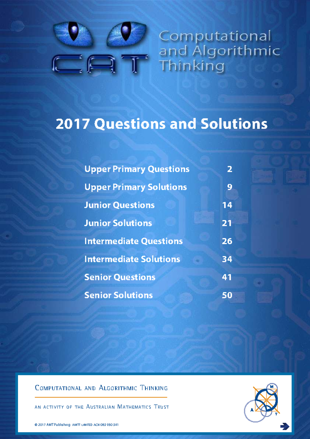 2017 CAT Questions and Solutions: Upper Primary to Senior Levels - Studocu