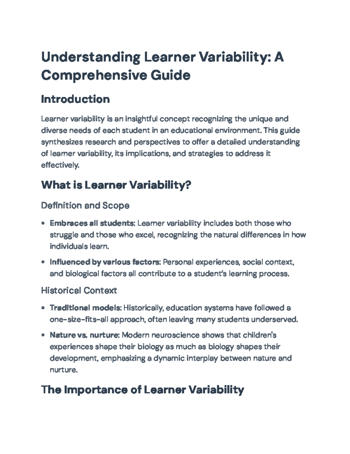 Understanding Learner Variability: Insights and Strategies for ...