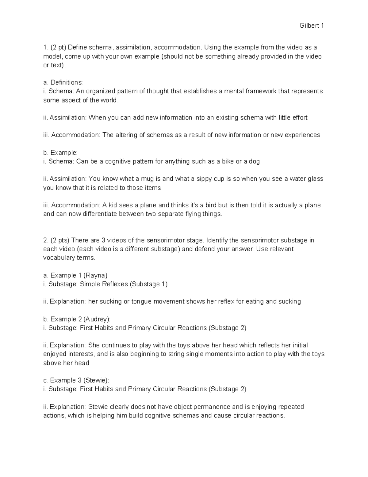 Psych 160 Chapter 5 Assignment: Cognitive Development Concepts - Studocu
