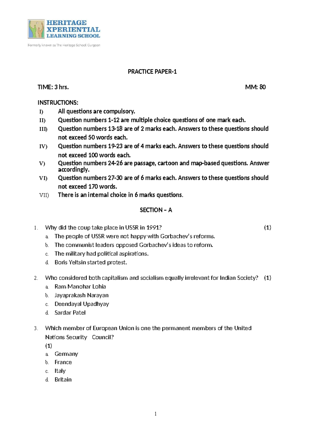 4.2.23 Practice Paper: Comprehensive Sample Tests for Review - Studocu