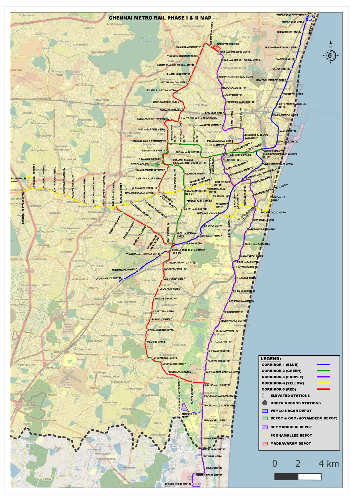 Chennai Metro Rail Phase I & II Updated Map (C1 C5) - Studocu