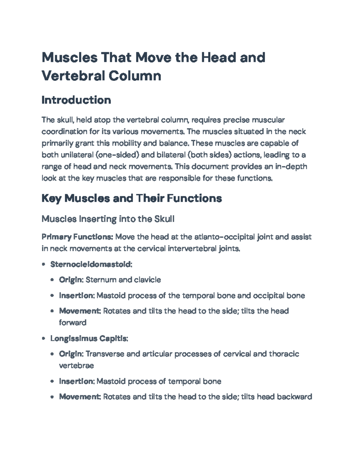 Anatomy of Head and Neck Muscles: Functions and Movements - Muscles ...